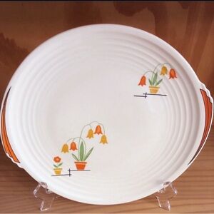 Vintage Edwin M. Knowles Porcelain China Yorktown Flower Pot Chop Plate Art Deco